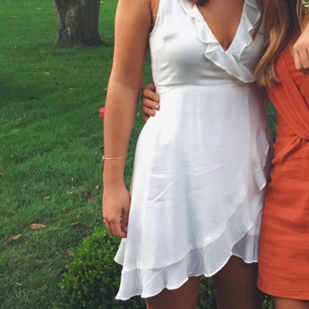 White wrap dress